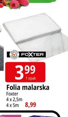 Folia malarska Foxter 4x2,5 m promocja w Leclerc