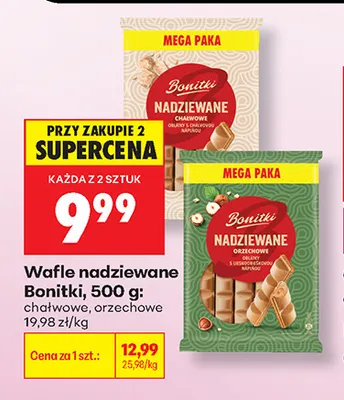 Wafle nadziewane orzechowe Bonitki promocja w Biedronka