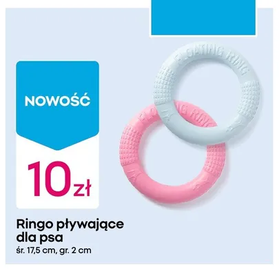 Ringo pływające dla psa śr. 17,5cm gr. 2cm promocja w Pepco