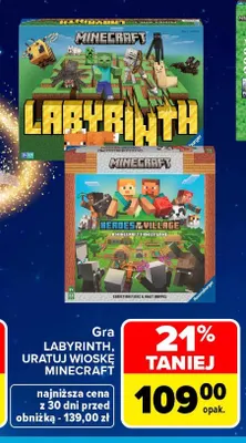 Gra Labyrinth Minecraft Ravensburger promocja w Carrefour