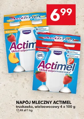 Napój mleczny Actimel wieloowocowy 4-pak promocja w LEWIATAN