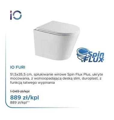 Miska WC wisząca IO Furi z deską slim promocja w Blu Salony Łazienek