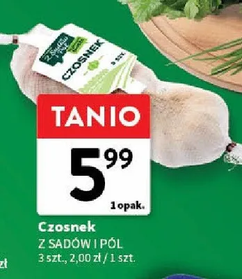 Czosnek z sadów i pól promocja w Intermarche