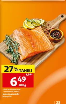 Łosoś norweski świeży filet promocja w Auchan