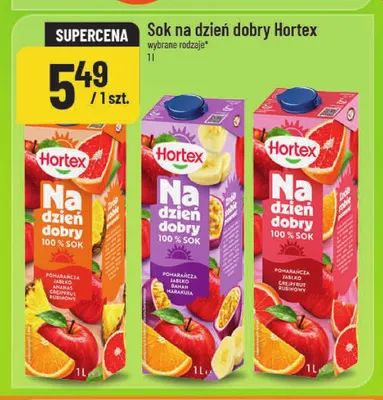 Sok Na dzień dobry Hortex pomarańcza jabłko grejpfrut rubinowy promocja w POLOmarket