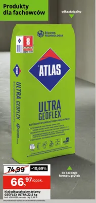 Klej odkształcalny żelowy Geoflex Ultra 22,5 kg Atlas promocja w Leroy Merlin