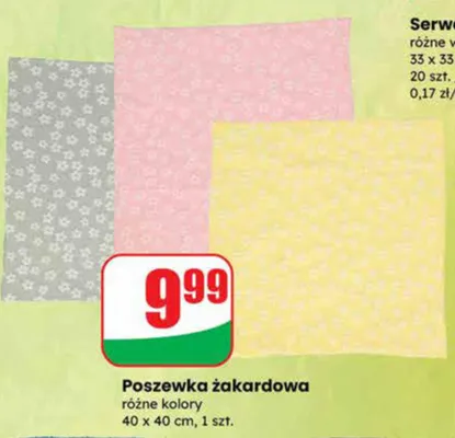Poszewka zakardowa różne kolory promocja w Dino