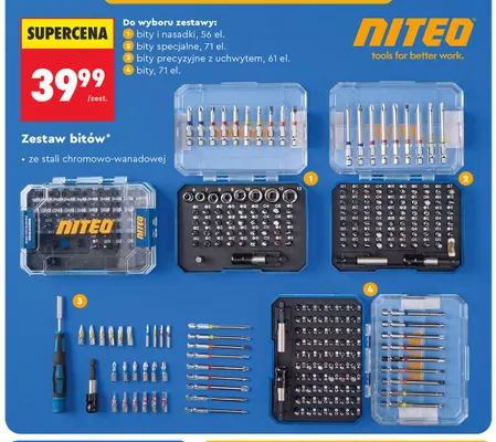 Zestaw bitów Niteo promocja w Biedronka