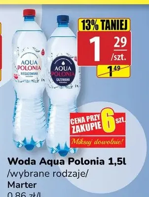Woda Aqua Polonia gazowana promocja w API Market