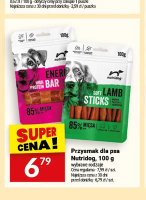 Przysmak dla psa Nutridog Soft Lamb Sticks promocja w Twój Market