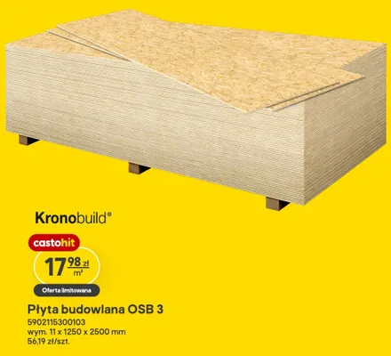 Płyta budowlana OSB 3 Kronobuild promocja w Castorama