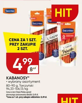 Kabanosy wybrany asortyment promocja w Chata Polska