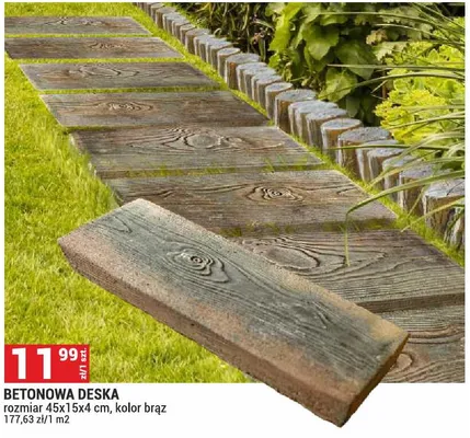 Betonowa deska 45x15x4cm kolor brąz promocja w Merkury Market