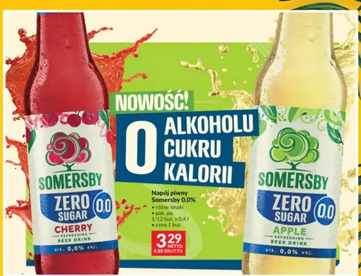 Napój piwny Somersby Zero Sugar Cherry promocja w Makro