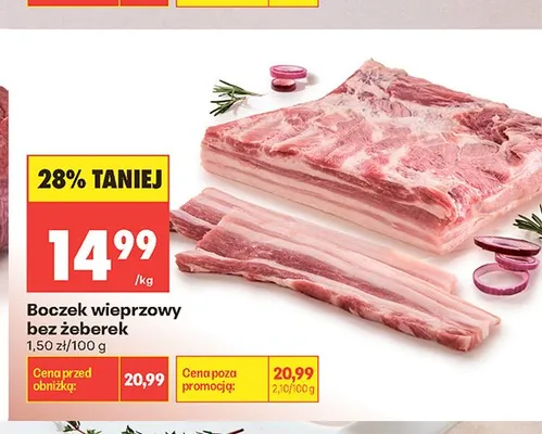 Boczek wieprzowy bez żeberek promocja w Biedronka