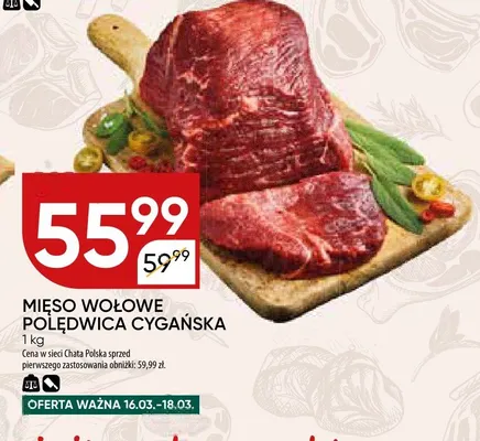 Mięso wołowe polędwica cygańska promocja w Chata Polska