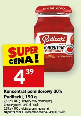 Koncentrat pomidorowy 30% promocja w Twój Market