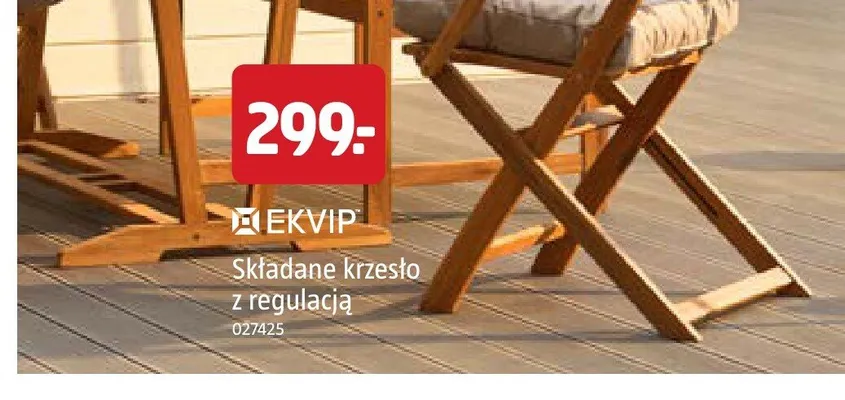 Składane krzesło z regulacją EKVIP promocja w Jula