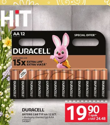 Baterie Duracell C&B typ AA 12 szt. promocja w Selgros