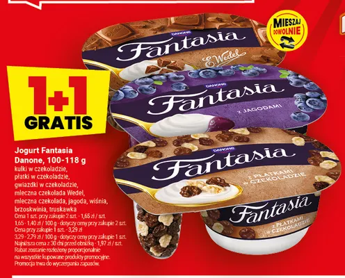 Jogurt Fantasia Danone gwiazdki w czekoladzie promocja w Twój Market