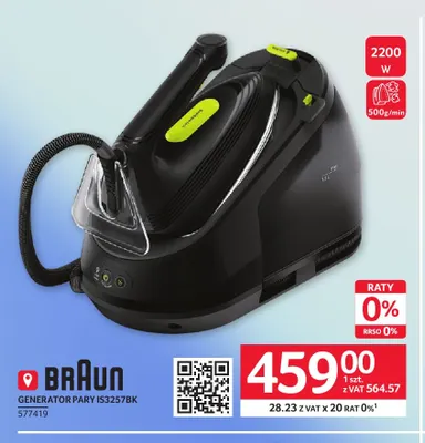 Generator pary IS3257BK Braun promocja w Selgros