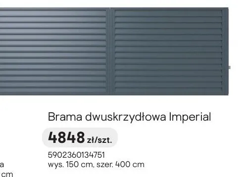 Brama dwuskrzydłowa Imperial promocja w Castorama