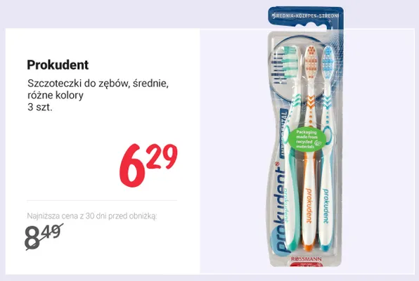 Szczoteczki do zębów średnie Prokudent promocja w Rossmann