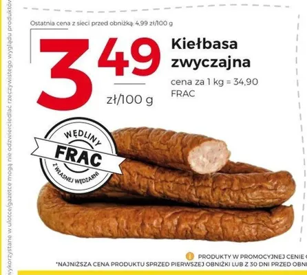 Kiełbasa zwyczajna Frac promocja w Frac