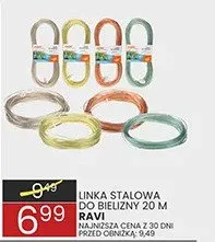 Linka stalowa do bielizny 20 m promocja w Wafelek