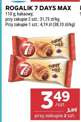 Rogalik 7 days max kakaowy promocja w Stokrotka