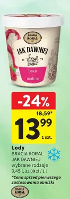 Lody Bracia Koral Jak Dawniej 450ml promocja w Intermarche