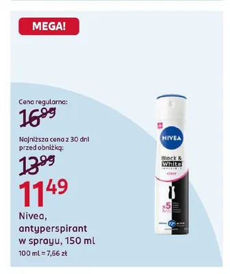 Antyperspirant w sprayu Nivea promocja w Rossmann