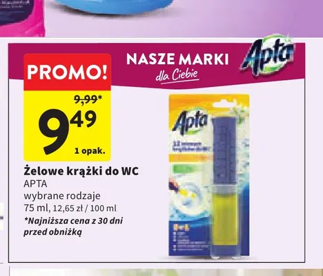 Żelowe krążki do WC Apta promocja w Intermarche