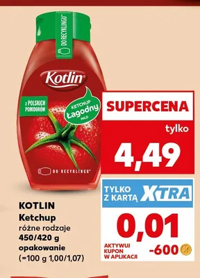 Ketchup łagodny Kotlin promocja w Kaufland