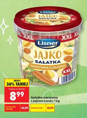 Sałatka warzywna z jajkiem Lisner promocja w Biedronka