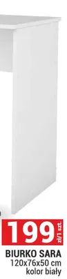 Biurko SARA 120x76x50 cm kolor biały promocja w Merkury Market