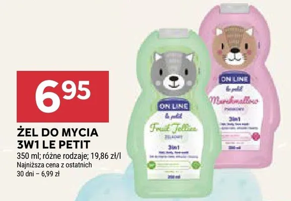 Żel do mycia 3w1 Le Petit Fruit Jellies On Line promocja w Stokrotka