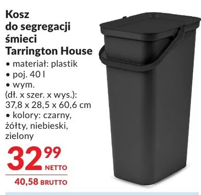 Kosz do segregacji śmieci Tarrington House promocja w Makro