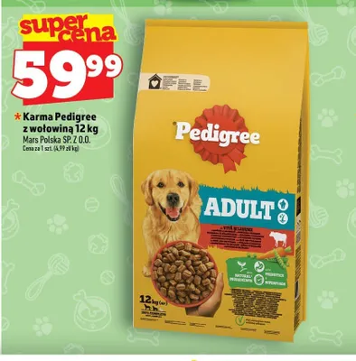 Karma dla psa Pedigree Adult z wołowiną promocja w TOPAZ