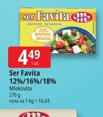 Ser Favita Mlekovita 18% promocja w Leclerc