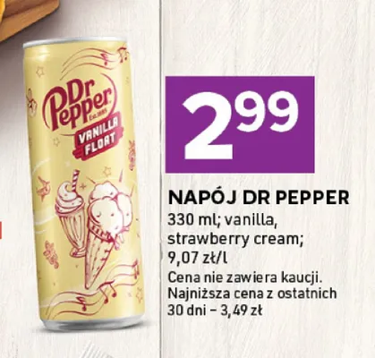 Napój Dr Pepper strawberry cream promocja w Stokrotka