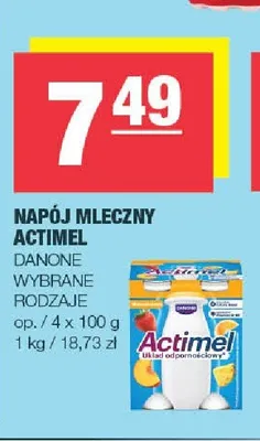 Napój mleczny Actimel Danone 4-pak promocja w SPAR