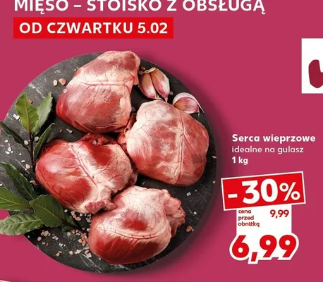 Serca wieprzowe idealne na gulasz promocja w Kaufland
