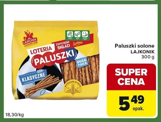 Paluszki solone LAJKONIK promocja w Carrefour Express
