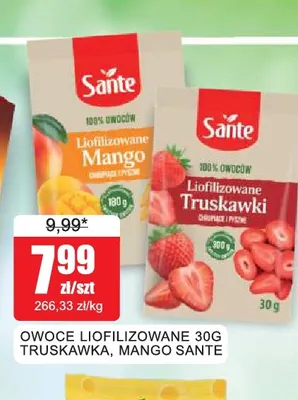 Owoce liofilizowane truskawka Sante promocja w Bingo