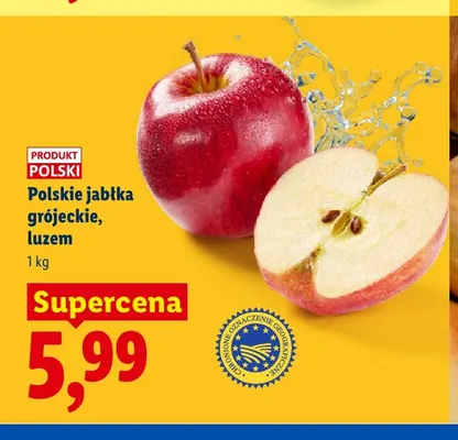 Jabłka polskie grójeckie luzem promocja w Lidl
