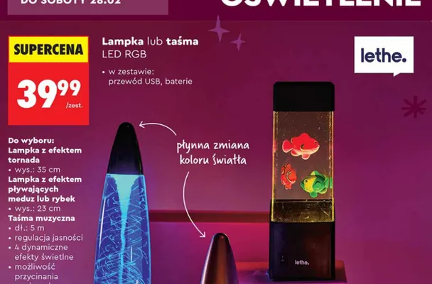 Lampka z efektem tornada promocja w Biedronka