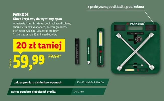 Klucz krzyżowy do wymiany opon promocja w Lidl