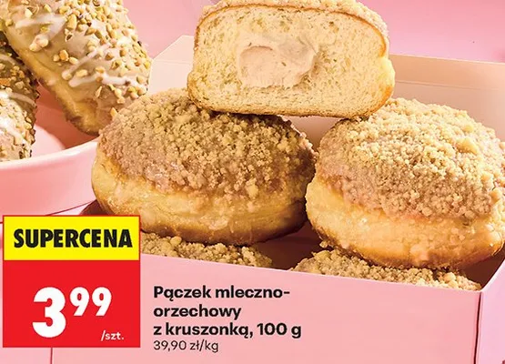 Pączek mleczno-orzechowy z kruszonką promocja w Biedronka