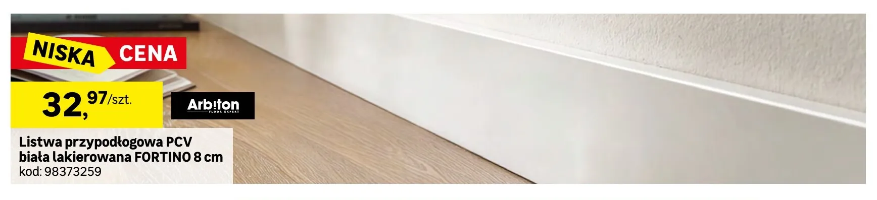Listwa przypodłogowa PCV Arbiton Fortino 8 cm promocja w Leroy Merlin